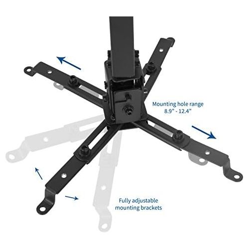 비보 VIVO Universal Adjustable Wall Ceiling Projector Mount Bracket, Extendable Length Projection, Black, MOUNT-VP06B