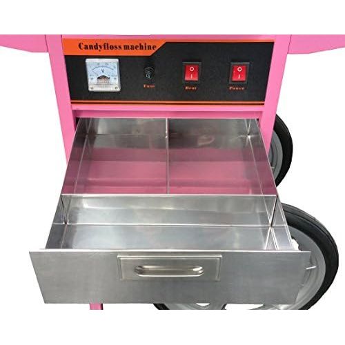 비보 [아마존베스트]VIVO Pink Electric Commercial Cotton Candy Machine, Candy Floss Maker with Cart CANDY-V002