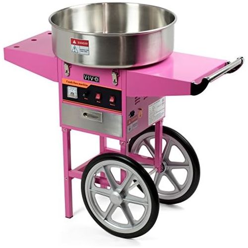 비보 [아마존베스트]VIVO Pink Electric Commercial Cotton Candy Machine, Candy Floss Maker with Cart CANDY-V002