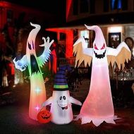 VIVOHOME Halloween Inflatable White Ghost 3 Sets with Colorful LED Lights for Outdoor Lawn Yard Decoration