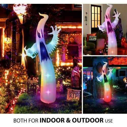 비보 할로윈 용품VIVOHOME Halloween Inflatable White Ghost 3 Sets with Colorful LED Lights for Outdoor Lawn Yard Decoration