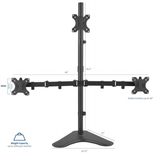 비보 VIVO Triple LCD LED Computer Monitor Desk Stand Free Standing Heavy Duty Fully Adjustable, Mounts Three Screens up to 30 (STAND-V003E)