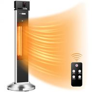 VIVOHOME 1500W Infrared Patio Heater with 3 Working Modes, Remote, 24H Timer, LED Display, IP65 Waterproof for Indoor Outdoor