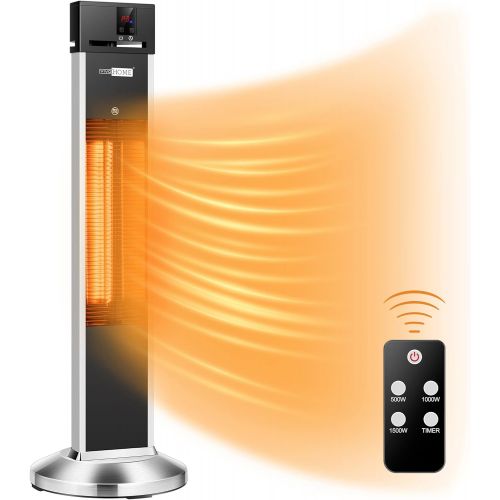 비보 VIVOHOME 1500W Infrared Patio Heater with 3 Working Modes, Remote, 24H Timer, LED Display, IP65 Waterproof for Indoor Outdoor