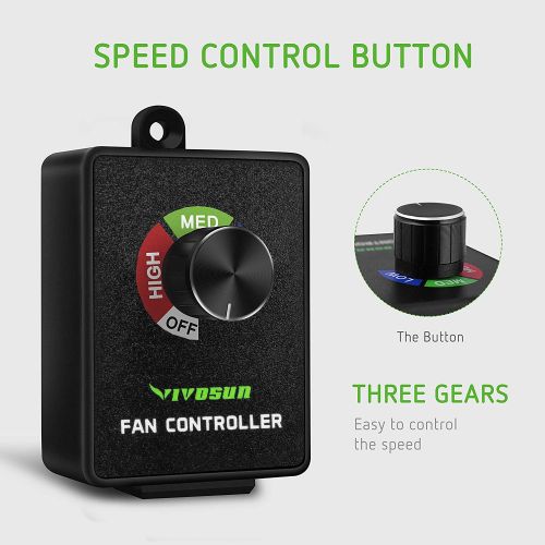  VIVOSUN Inline Duct Fan Speed Controller Vent Fan Speed Adjuster