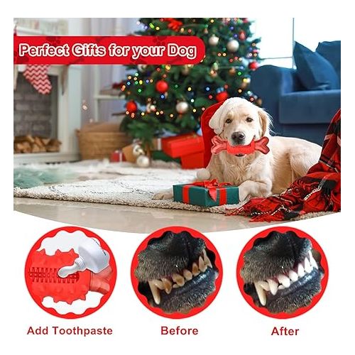  Dog Chew Toy for Aggressive Chewers, Nylon Dog Bone Toy for Large Medium Small Dogs, Interactive Dog Toys for Puppies Teething, Outdoor Dog Toys with Beef Smell