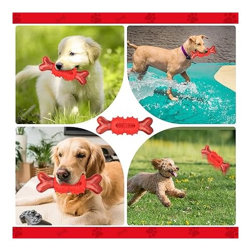  Dog Chew Toy for Aggressive Chewers, Nylon Dog Bone Toy for Large Medium Small Dogs, Interactive Dog Toys for Puppies Teething, Outdoor Dog Toys with Beef Smell