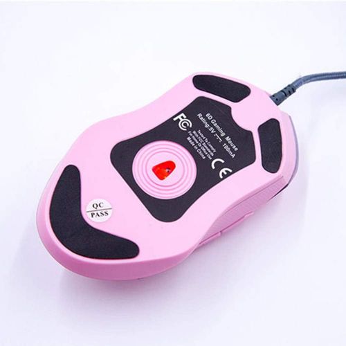  VIYOGO Gaming Mouse Silent Click, 7 Colors Backlit Optical Game Mice Ergonomic USB Wired with 2400 DPI and 6 Buttons 4 Shooting for PC Computer Laptop Desktop Mac (Pink)