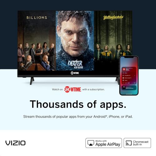  VIZIO 24-inch D-Series Full HD 1080p Smart TV with Apple AirPlay and Chromecast Built-in, Alexa Compatibility, D24f4-J01, 2021 Model