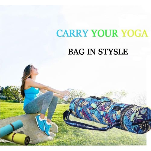  [아마존베스트]VIianber Vianber Yoga Mat Bag, Foldable Canvas Yoga Exercise Mat Tote Sling Carrier Shoulder Bag