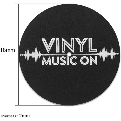  VInYL MUSIC ON Turntable Mat for Vinyl LP Record Players,LP Slip Mat 7.8-inch Diameter Anti Static, Vibration Dampening,Enhance Sound Performance