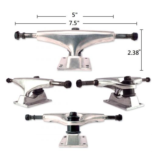  VJ Skateboard Truck and Wheel, 5.0 Skateboard Trucks w/Skateboard Crusier Wheel 60mm, Skateboard Bearings, Skateboard Screws, Skateboard Riser Pads