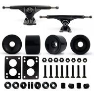 VJ skateshop Longboard Skateboard Combo Package with 70mm Wheels 7inch 180mm Aluminum Trucks, Bearings Hardware Complete Set