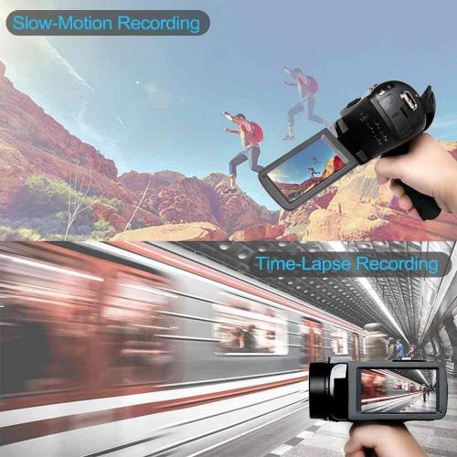  [아마존베스트]YEHOO Video Camera Camcorder, Digital YouTube Vlogging Camera FHD 1080P 30FPS 24MP 16X Digital Zoom 3 Inch Touch Screen Video Recorder with Remote Control and Tripod, 2 Batteries