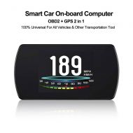 VJOYCAR 4.3 Universal GPS Speedometer Car HUD Head Up Display with Vehicle Speed MPH Odometer Engine RPM Coolant Automotive Computer OBD2 Scan Tool Faulty Code Reader