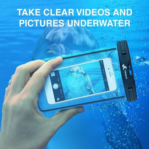  [아마존베스트]VK Voxkin [ Premium Quality ] Universal Waterproof Phone Holder with ARM Band & Lanyard - Best Grade Water Proof, Dustproof, Snowproof & Shockproof Pouch Bag Case for iPhone, Android and All