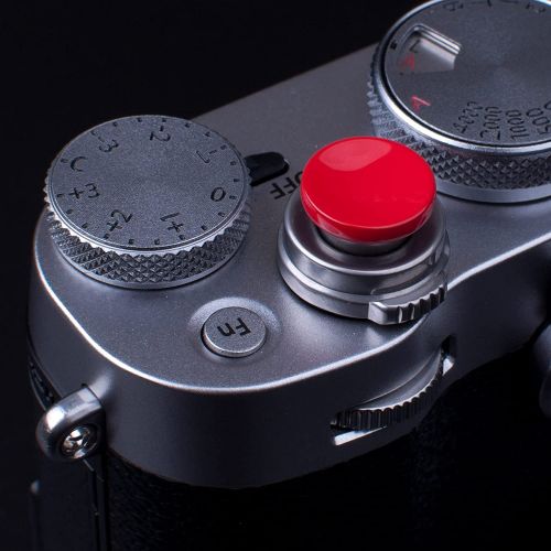  VKO Red Soft Metal Shutter Release Button Compatible with Fujifilm X-T30 X-T3 X-T2 X100F X-T20 X-PRO2 XPRO-1 X30 X100T X100S X-E2 X-E2S M6 M7 M8 M9 M10 Camera 11mm Concave Surface(