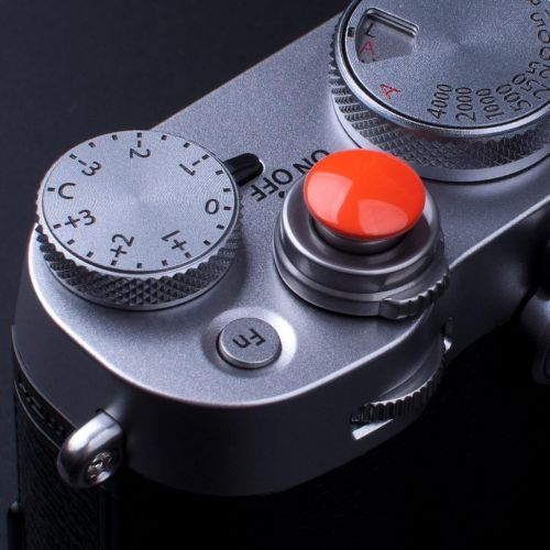  VKO Soft Metal Shutter Release Button Brass Compatible with Fujifilm X-T30 X-T3 X100F X-T20 X-PRO2 X-T2 X30 X100S X-E2 X-T10 X-E3 Pen-F Camera Black Red Dark-red Orange 10mm Convex