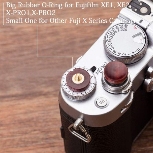  VKO Wood Soft Shutter Release Button Compatible with Fujifilm X-T4 X-T30 X-T3 X100F X-T20 X-E3 X-PRO2 X30 X100T X-T2 X-T10 Pen-F M7 M8 M9 M10 Camera 12mm Concave Surface Red 1 PCS