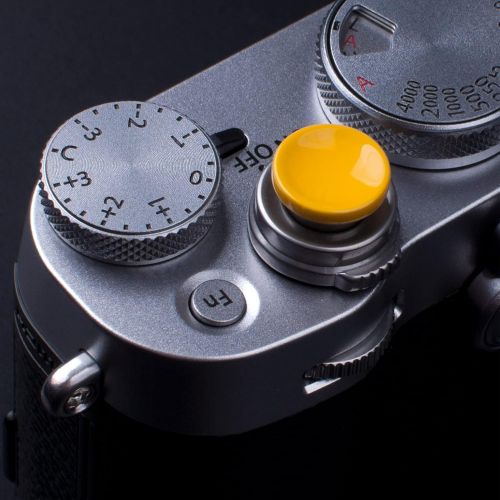  VKO Yellow Soft Metal Release Button Compatible with Fujifilm X-T4 X-T30 X-T3 X-T20 X100F X-PRO2 XPRO-3 X20 X30 X100 X100T X100S X-E1 X-E2 X-T2 X-T10 Camera (11mm Concave 10mm Conv