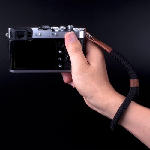 VKO Black Camera Hand Wrist Strap Compatible with Fujifilm X-T30 X-T4 X-T3 X-T20 X-T2 X70 X-Pro2 X-E3 X30 XQ2 X100F A6100 A6600 A6400 A6000 A6300 A6500 RXIR II Cameras Adjustable S