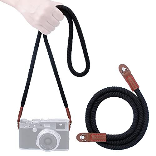  VKO Soft Camera Neck Strap,Shoulder Strap Compatible with Sony A6600 A6400 A6000 A6300 A6500 RXIR II RX10 IV X100F X-T30 X-T4 X-T3 X-T20 X-T2 X100S X100T Camera Strap Dark Black