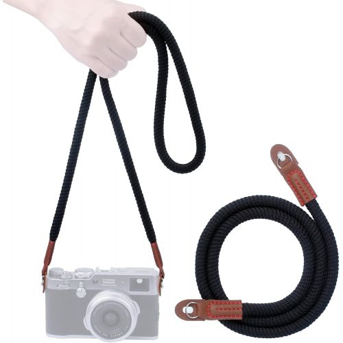  VKO Soft Camera Neck Strap,Shoulder Strap Compatible with Sony A6600 A6400 A6000 A6300 A6500 RXIR II RX10 IV X100F X-T30 X-T4 X-T3 X-T20 X-T2 X100S X100T Camera Strap Dark Black