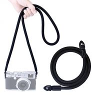 VKO Camera Strap Vintage 100cm Nylon Climbing Rope Camera Neck Shoulder Strap for Micro Single DSLR SLR Mirrorless Camera(Black)