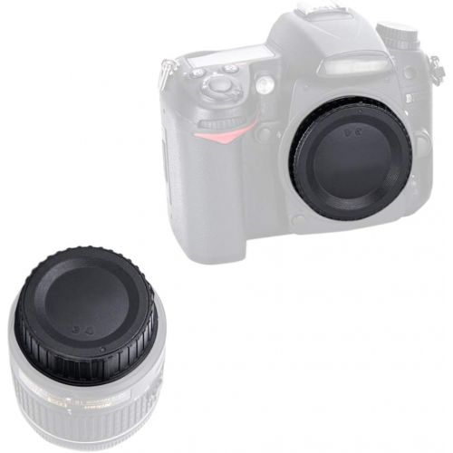  VKO Body Cap & Rear Lens Cap Replacement for Nikon D5600 D5500 D500 D5 D750 D700 D850 D7500 D7200 D7100 D610 D3500 D3400 D3300 D3200 D5200 D5300 Camera Body & F Mount Lens Replaces