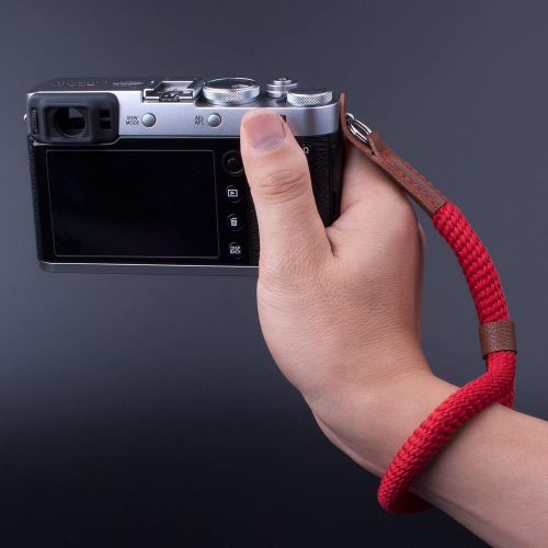  VKO Red Camera Hand Wrist Strap Compatible with Fujifilm X-T30 X-T3 X-T20 X-T2 X70 X-Pro2 X-E3 X30 XQ2 X100F X100T A6400 A6000 A6300 A6500 A6100 RXIR II RX10 Cameras Adjustable Saf