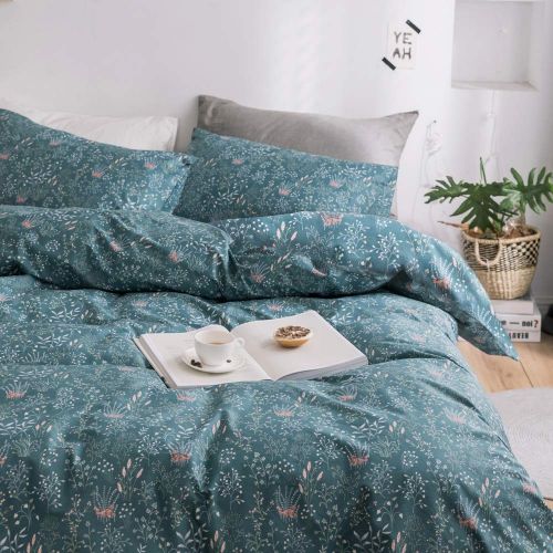  VM VOUGEMARKET Birds Duvet Cover Set Queen,3 Pieces Cotton Girls Cute Love Bird Duvet Cover with 2 Pillowcases,Lightweight Luxury Bedding Set -Full/Queen,Love Birds