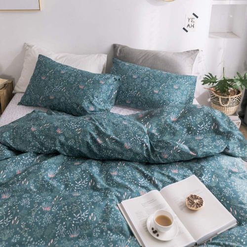  VM VOUGEMARKET Birds Duvet Cover Set Queen,3 Pieces Cotton Girls Cute Love Bird Duvet Cover with 2 Pillowcases,Lightweight Luxury Bedding Set -Full/Queen,Love Birds