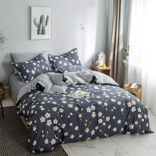  VM VOUGEMARKET Birds Duvet Cover Set Queen,3 Pieces Cotton Girls Cute Love Bird Duvet Cover with 2 Pillowcases,Lightweight Luxury Bedding Set -Full/Queen,Love Birds