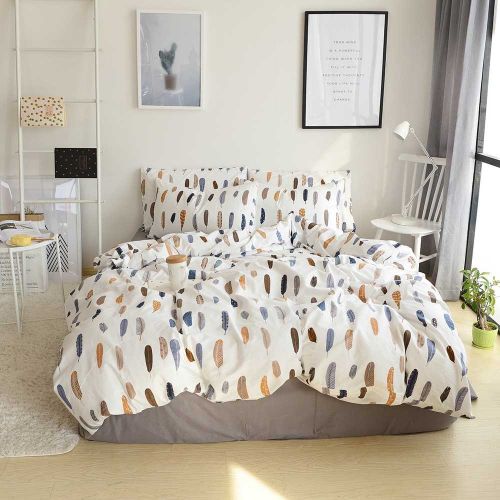  VM VOUGEMARKET Birds Duvet Cover Set Queen,3 Pieces Cotton Girls Cute Love Bird Duvet Cover with 2 Pillowcases,Lightweight Luxury Bedding Set -Full/Queen,Love Birds