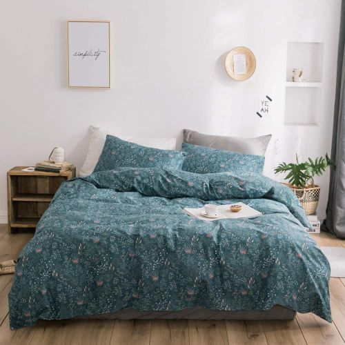  VM VOUGEMARKET Birds Duvet Cover Set Queen,3 Pieces Cotton Girls Cute Love Bird Duvet Cover with 2 Pillowcases,Lightweight Luxury Bedding Set -Full/Queen,Love Birds