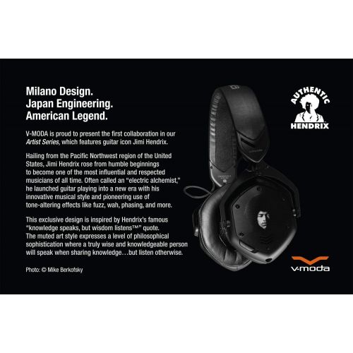  V-MODA x JIMI HENDRIX Special Edition Wireless Bluetooth Headphones: WISDOM Over the Ear Headset with Mic, Up to 14 Hours of Playback (Amazon Exclusive)