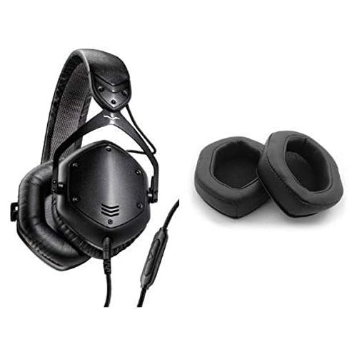  V-MODA Crossfade LP2 Vocal Limited Edition Over-Ear Noise-Isolating Metal Headphone (Matte Black) and V-MODA XL Memory Cushions for Over-Ear Headphones (Black) Bundle