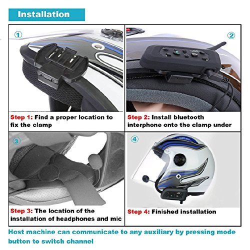  VNETPHONE Bluetooth Motorcycle Helmet headset kit up to 6 Riders Support wireless intercom Interphone, GPS A2DP stereo music stream;waterproof specially designed for motorcycle rid