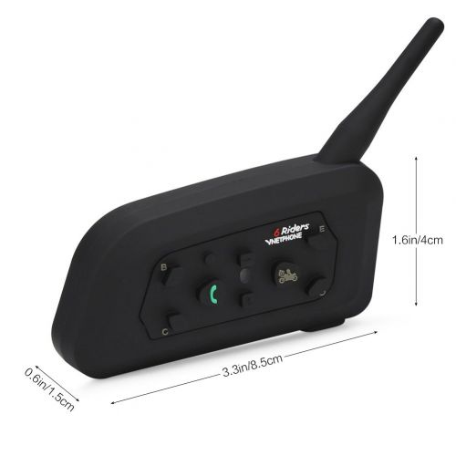  VNETPHONE Motorcycle V6 Intercom / Headset Compatible with Bluetooth Function 1200M Full Duplex Interphone Skiing Scooter Communication Waterproof Motorbike Helmet Headset Advanced