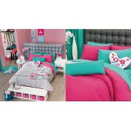 VNG Girls Paris City of Love Bedding Collection (Full/Queen Size Reversible Comforter)