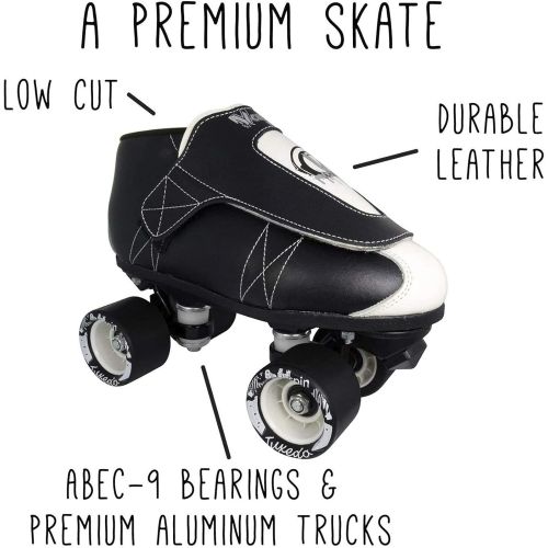  VNLA Tuxedo Jam Skate Mens & Womens Skates - Roller Skates for Women & Men - Adjustable Roller Skate/Rollerskates - Outdoor & Indoor Adult Skate - Kid/Kids Skates (Black/White)