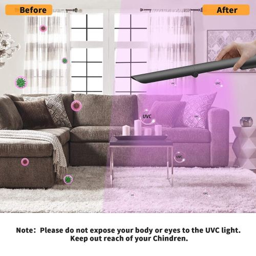  UV Light Sanitizer Wand VNOOKY, Portable UVC Light Disinfector Lamp Chargable Foldable for Home Hotel Travel Car