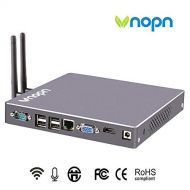 VNOPN Mini PC Small Computers Fanless Industrial Office Personal Desktop Computer with Aluminum Case Intel Core i3 2350M Dual Core 150Mbps WiFi 1000Mbps LAN, Support Linux Windows 7/8/10