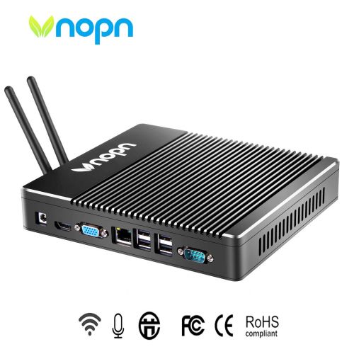  VNOPN Mini PC Small Computers Fanless Industrial Office Personal Desktop Computer with Aluminum Case Intel Core i3 6100U Dual Core 150Mbps WiFi 1000Mbps LAN, Support Linux Windows 7810