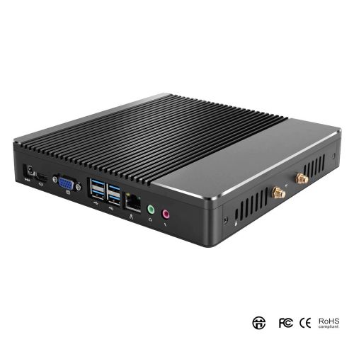  VNOPN Mini PC Fanless Industrial Office Personal Desktop Computer with Aluminum Case Intel Core i5-6200U Dual Core USB3.0 WiFi LAN SSDHDD, Support Linux Windows 7810