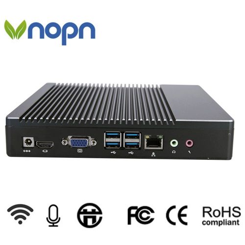  VNOPN Mini PC Fanless Industrial Office Personal Desktop Computer with Aluminum Case Intel Core i5-6200U Dual Core USB3.0 WiFi LAN SSDHDD, Support Linux Windows 7810