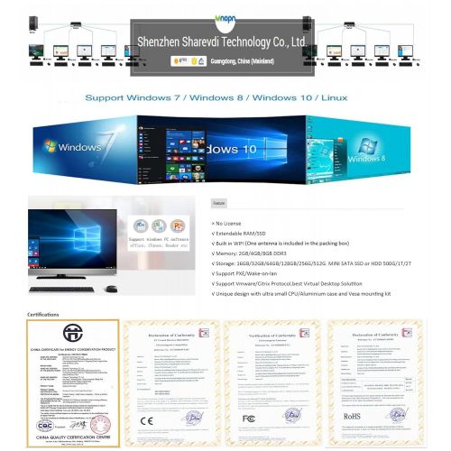  VNOPN Mini PC Fanless Industrial Office Personal Desktop Computer with Aluminum Case Intel Core i5-6200U Dual Core USB3.0 WiFi LAN SSDHDD, Support Linux Windows 7810