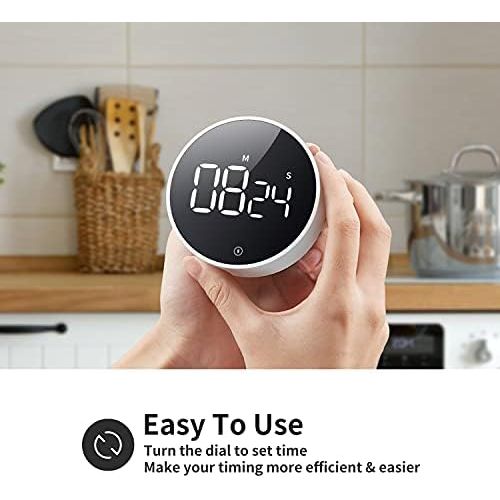  [아마존베스트]VOCOO Digital Kitchen Timer, Magnetic Countdown & Countdown Digital Kitchen Timer, 3 Volume Levels, 2 Non-Slip Pads, Egg Timer with Large LED Screen, for Home Fitness in Classroom