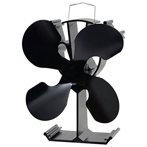  VODA 4-Blade Heat Powered Stove Fan for Wood / Log Burner/Fireplace - Eco Friendly(Black)