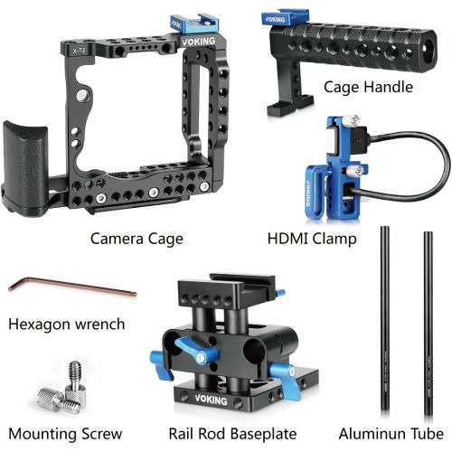  Voking Aluminum Alloy VK-XT2B Follow-Focus Camera Video Filmmaking Cage Kit for Fujifilm X-T2